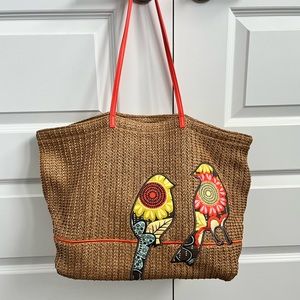 Vera Bradley Straw Tote Shoulder Bag